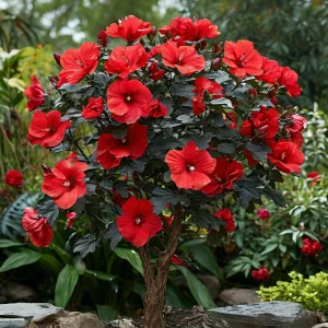 Гибискус Миднайт Роуз купить по цене от 269р. в интернет-магазине «Посадика» с доставкой почтой в в Иркутске и по всей России – [изображение №1].